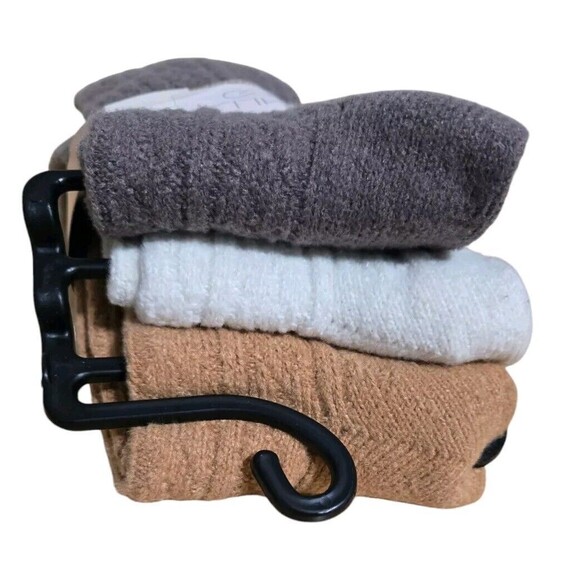 Calia lifestyle medium (5-10) crew 3 pk soft socks cable knit - Picture 2 of 3